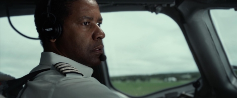 Whip Whitaker (Denzel Washington) safely lands a jet after a catastrophic failure in Flight.