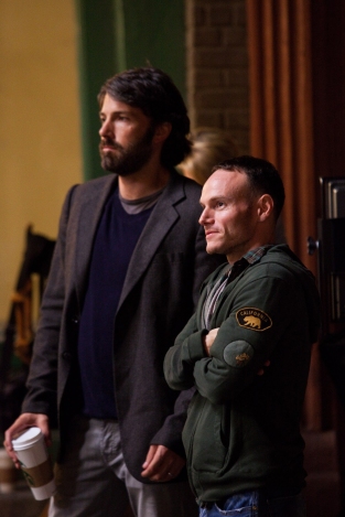 Ben Affleck, left, with Argo screenwriter Chris Terrio.