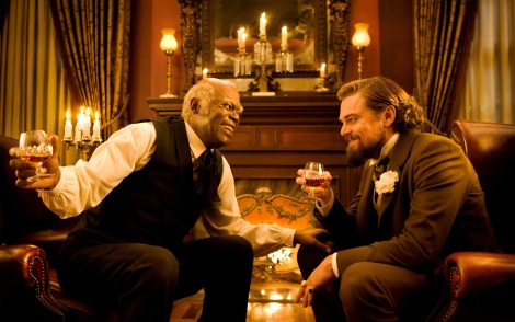 Samuel L. Jackson, left, and Leonardo DiCaprio in Django Unchained.