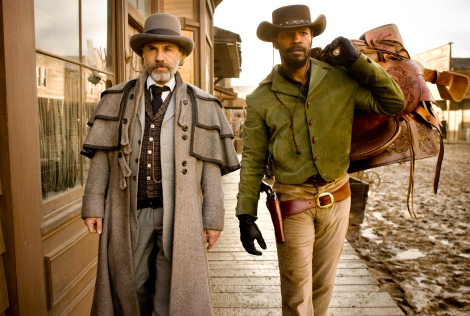 Christoph Waltz, left, is nominated for Django Unchained. He was thrown from a horse during production.