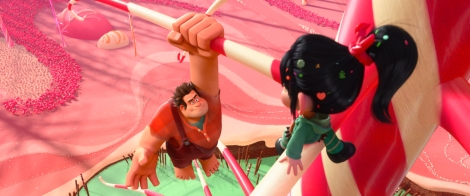 Wreck-It Ralph in the videogame world of Sugar Rush.