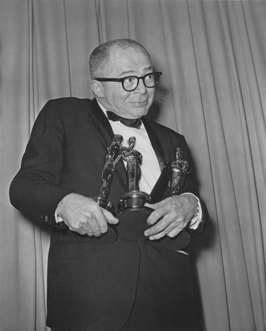 Billy Wilder backstage at the 1960 (33rd) Academy Awards ceremony.
